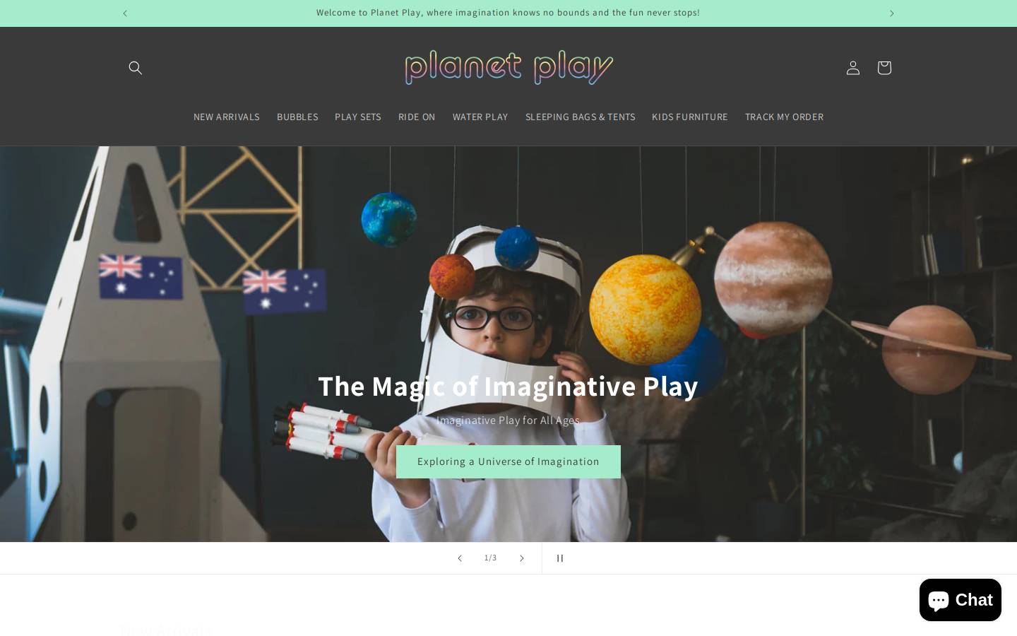 PlanetPlay homepage screenshot