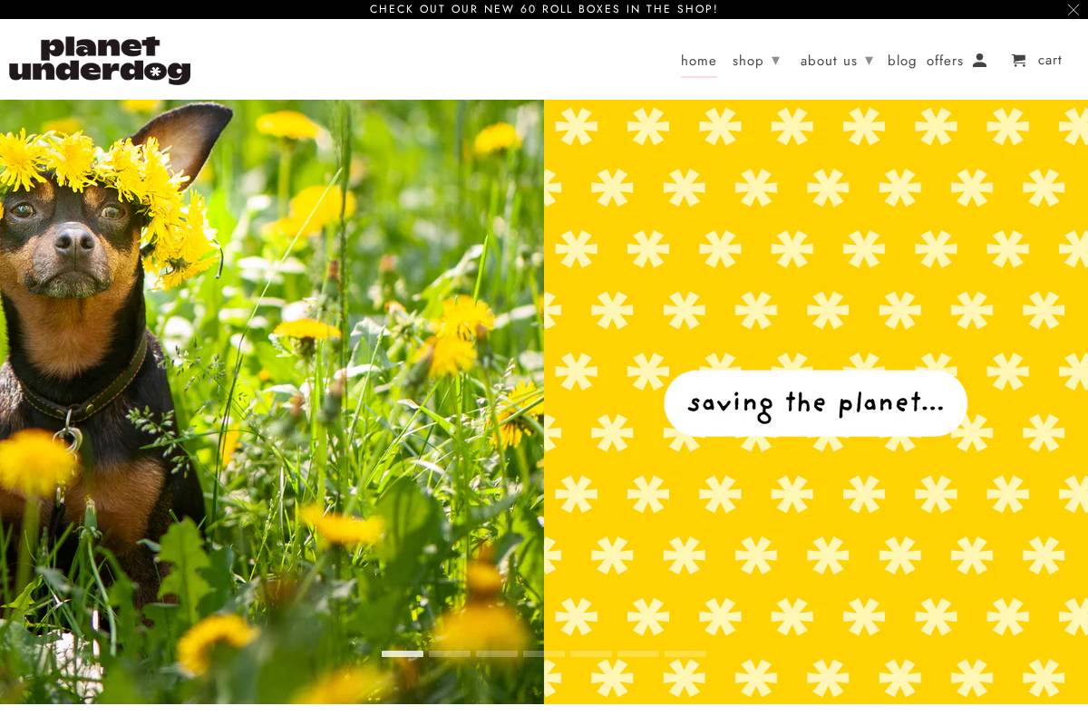 planetunderdog.com homepage screenshot