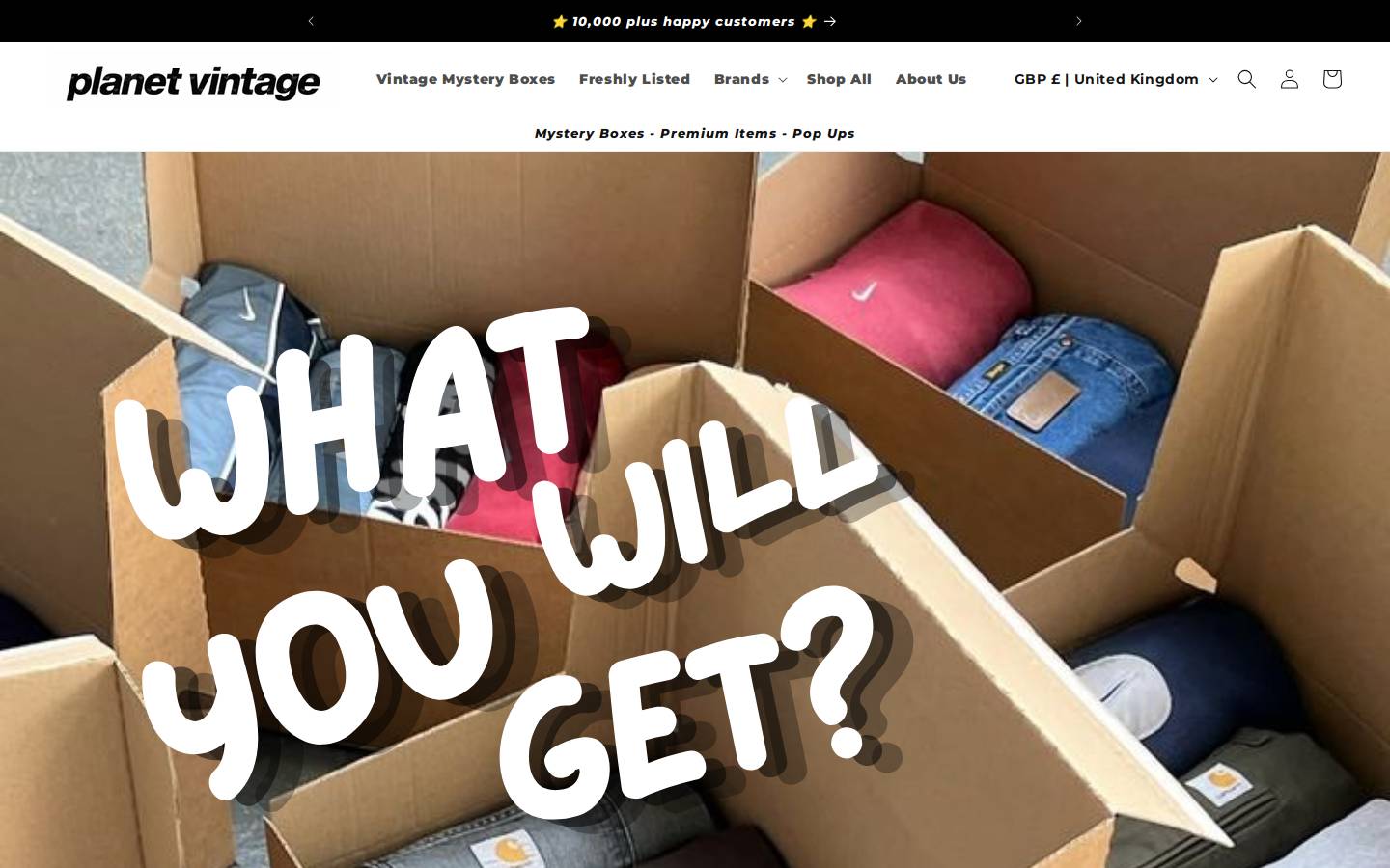 Planetvintageuk homepage screenshot