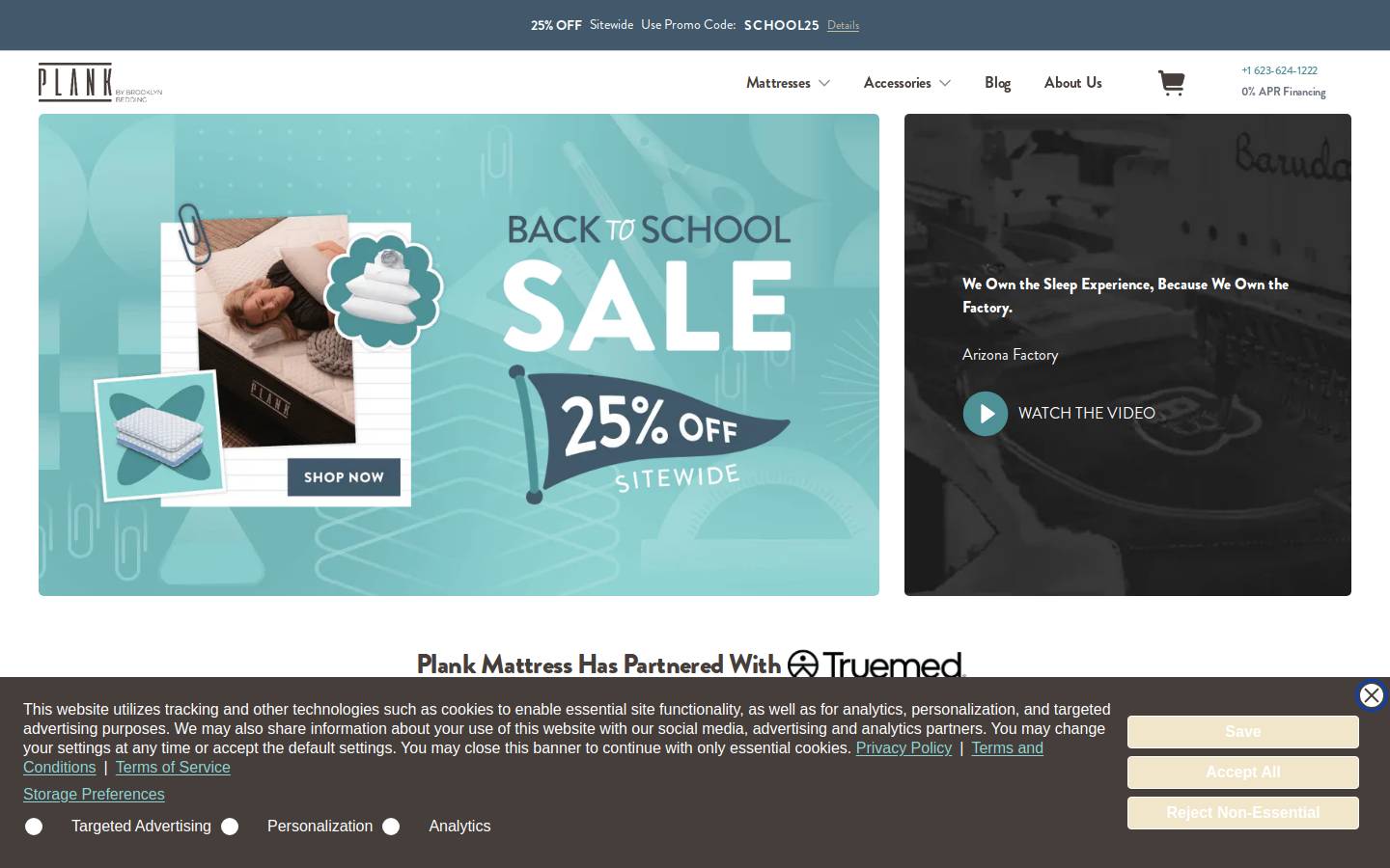 plankmattress.com homepage screenshot