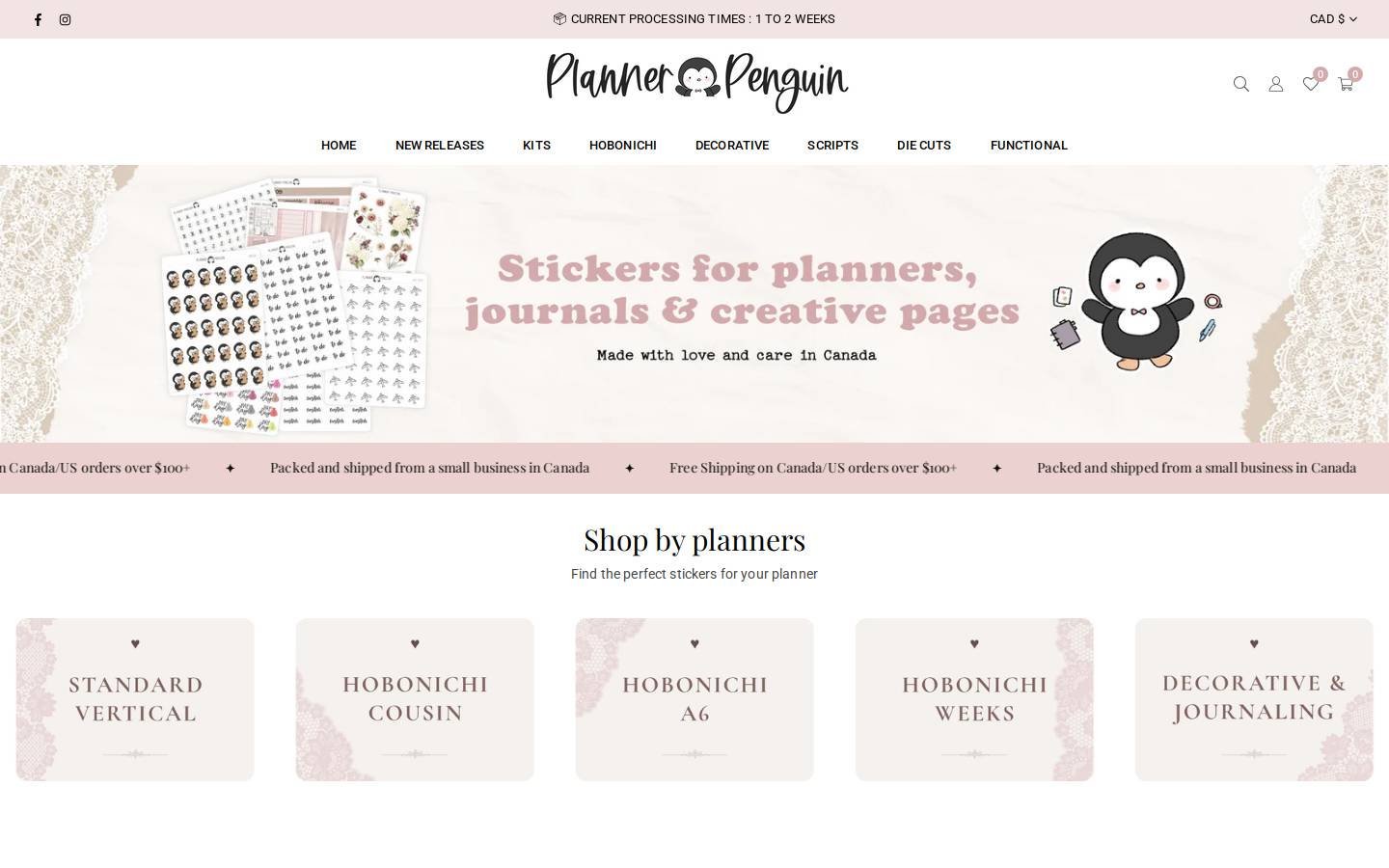 plannerpenguin.com homepage screenshot