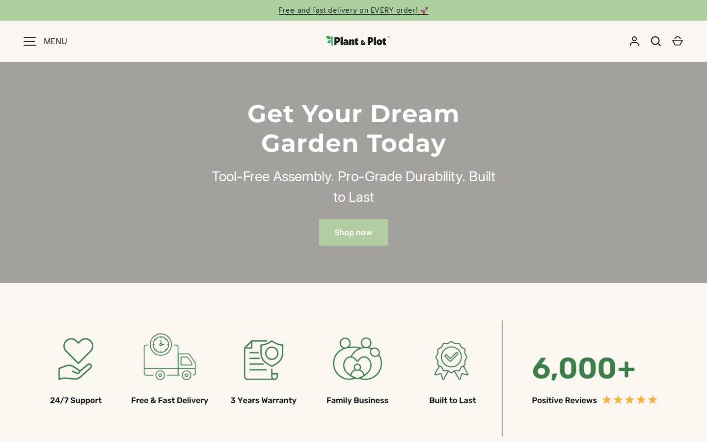 plantandplot.com homepage screenshot