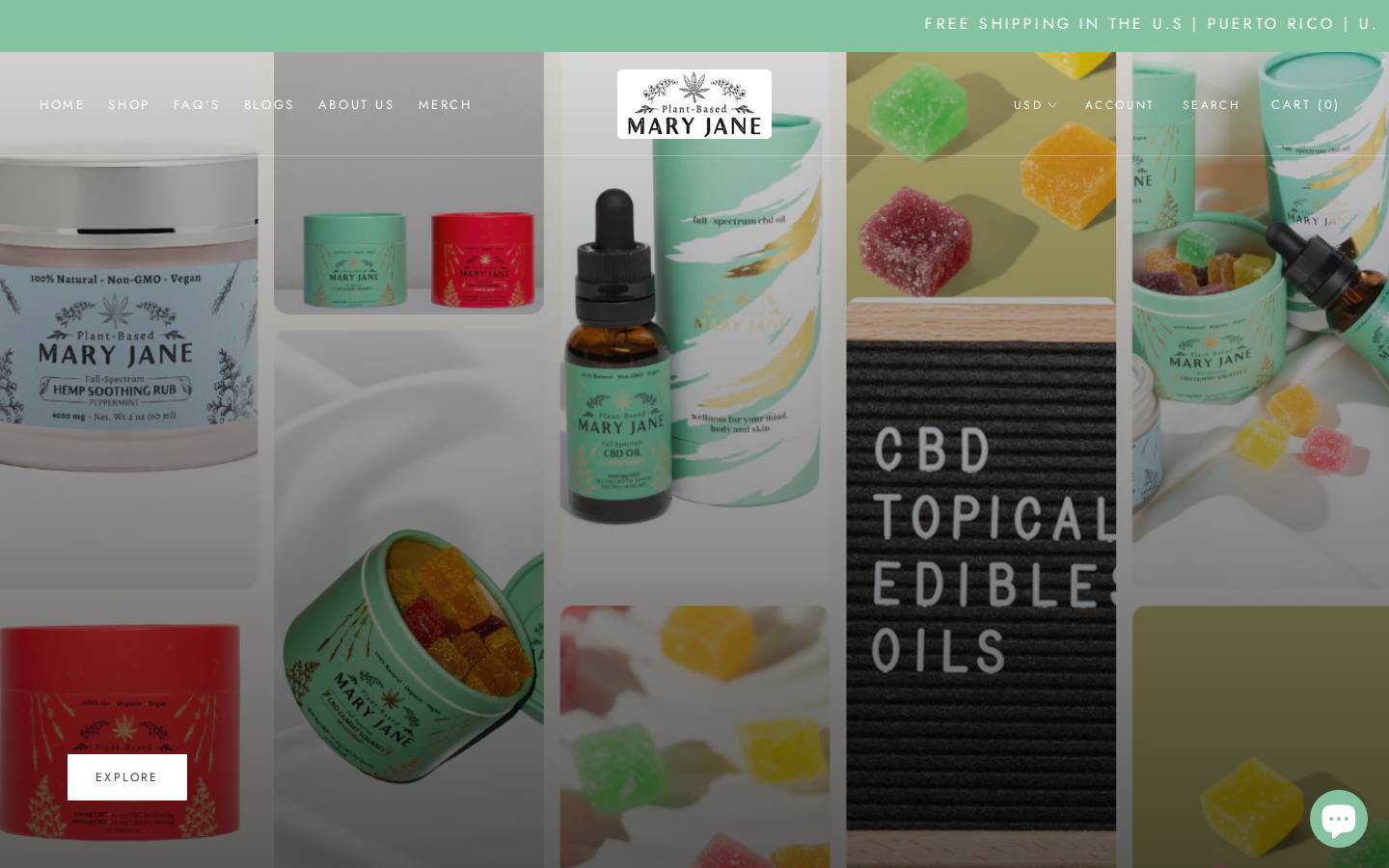 plantbasedmaryjane.com homepage screenshot