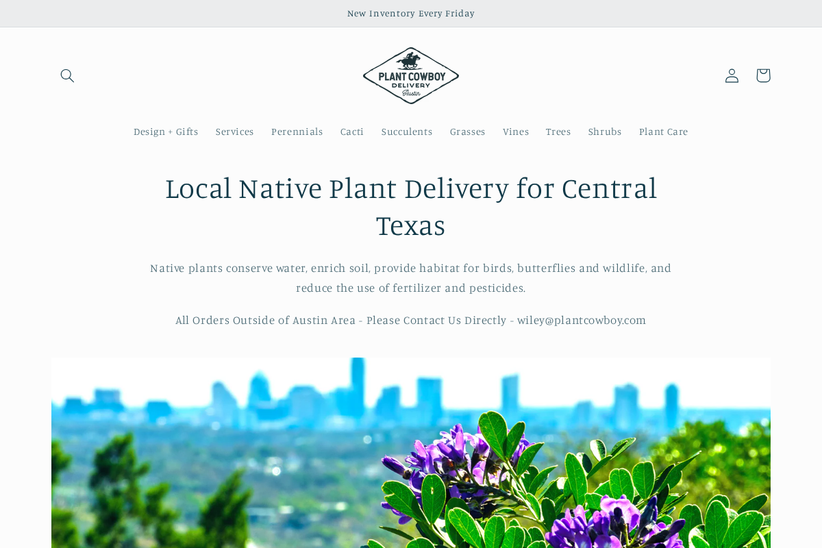 Plant Cowboy homepage screenshot