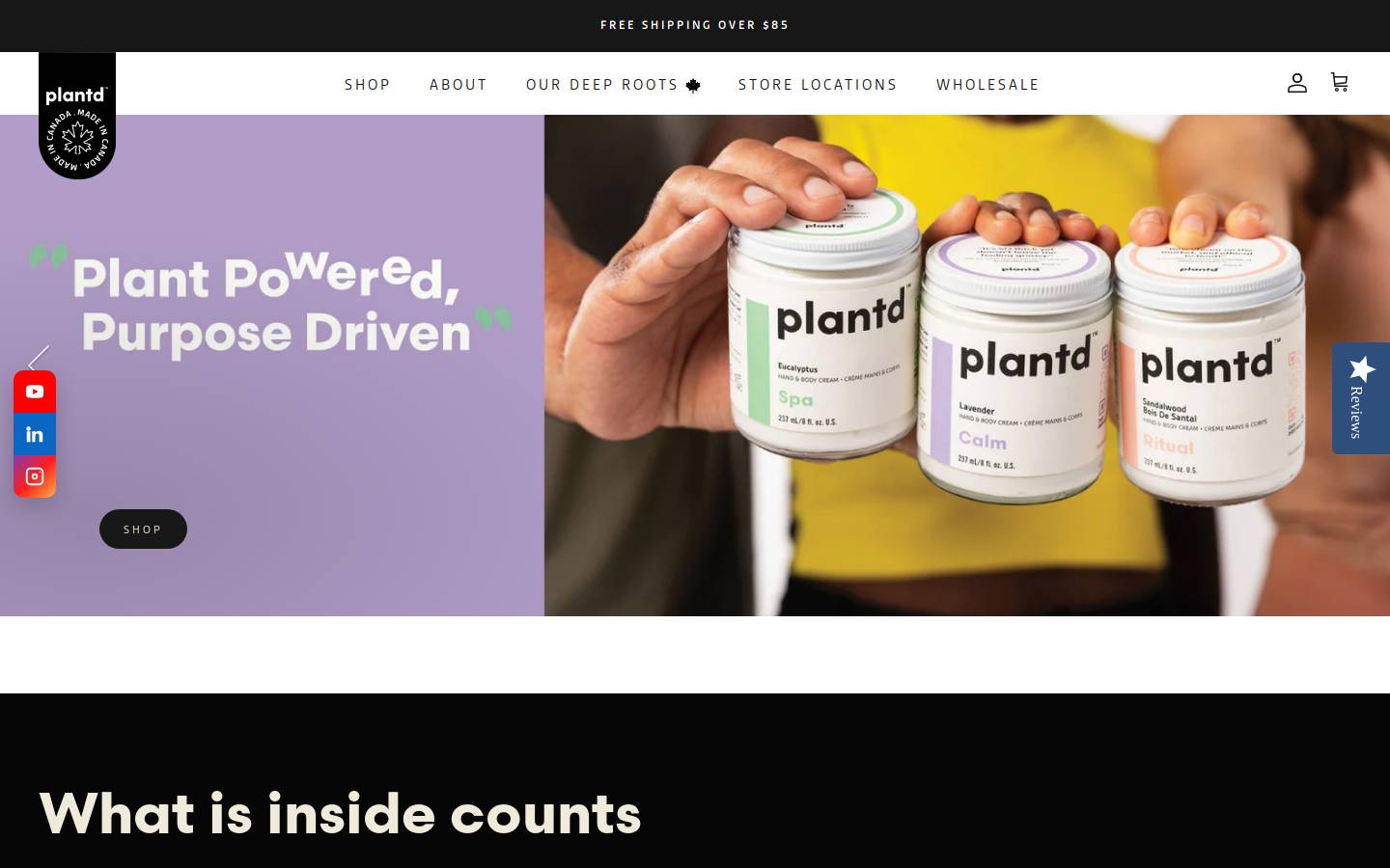plantdskincare.com homepage screenshot