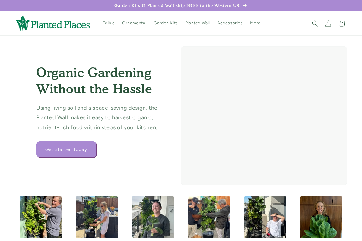 plantedplaces.com homepage screenshot