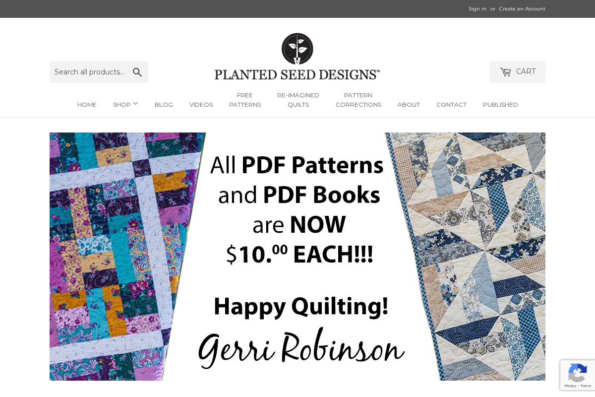 plantedseeddesigns.com homepage screenshot