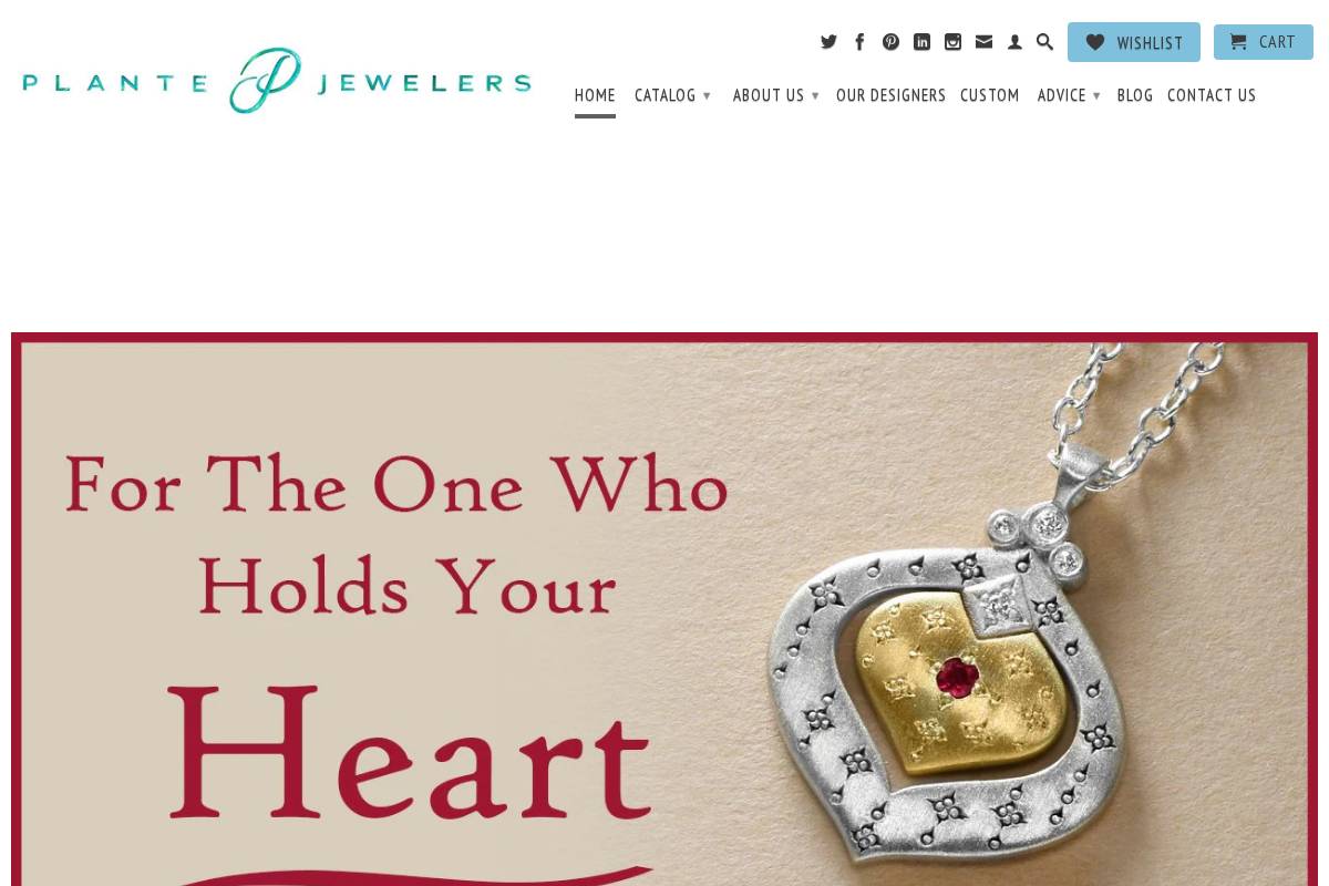 plantejewelers.com homepage screenshot