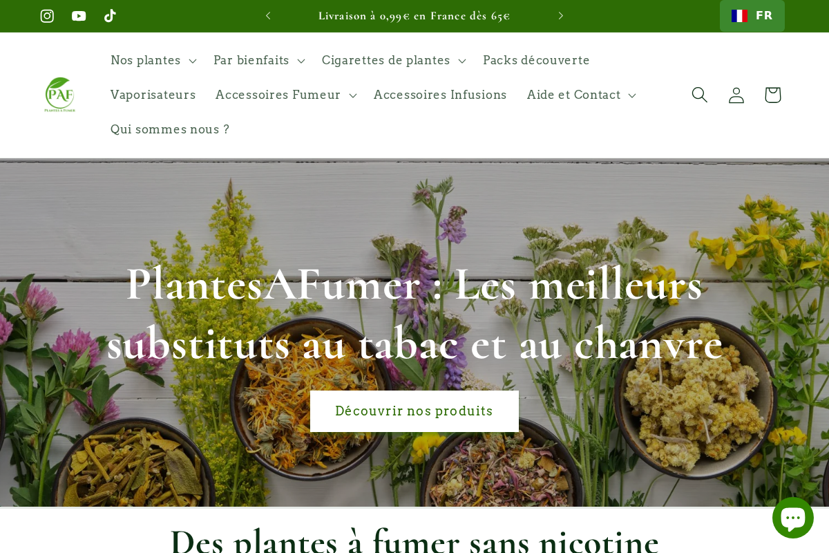 PlantesAFumer homepage screenshot