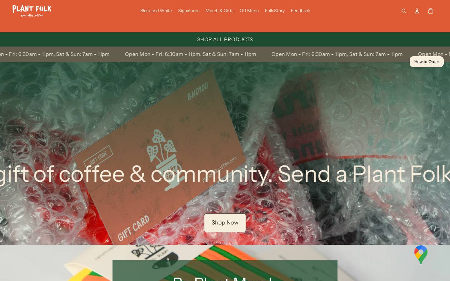 plantfolkcoffee.com homepage screenshot