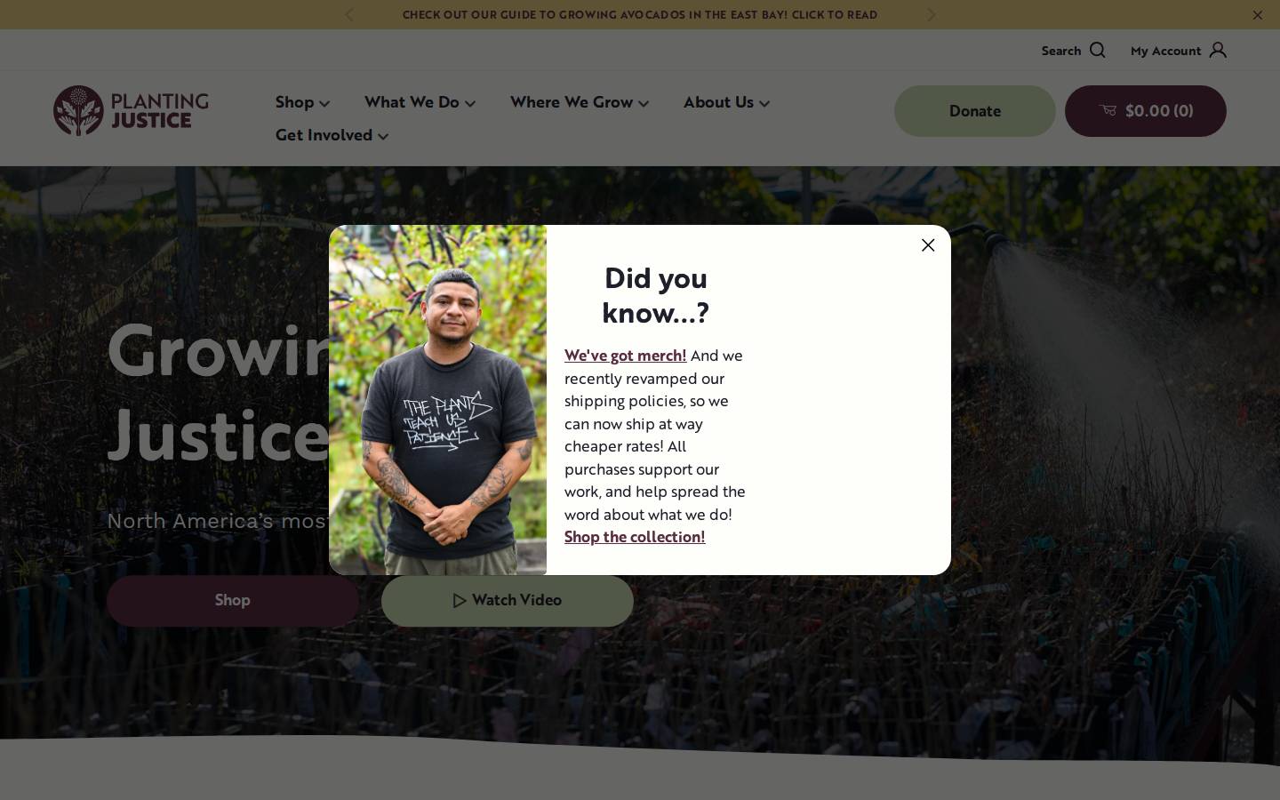 plantingjustice.org homepage screenshot