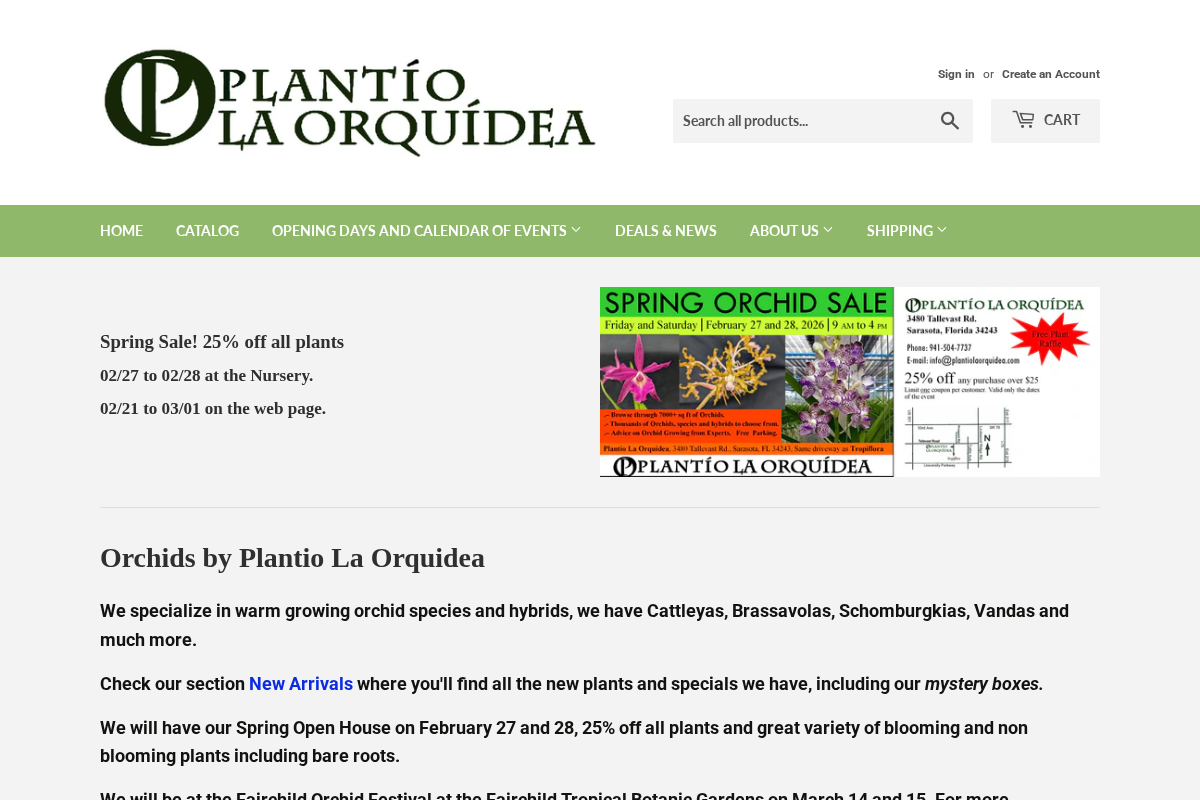 plantiolaorquidea.com homepage screenshot