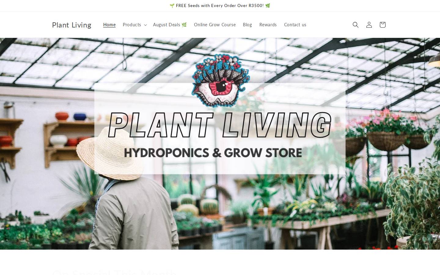 plantliving.co.za homepage screenshot