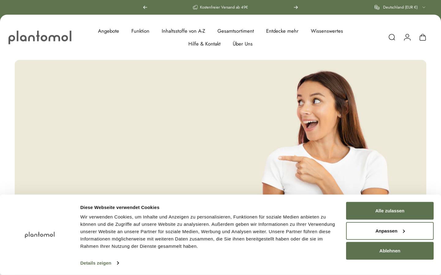 Plantomol homepage screenshot