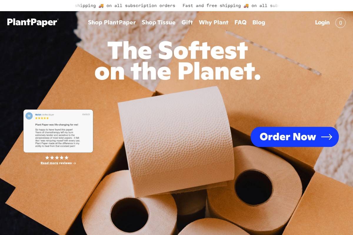 plantpaper.us homepage screenshot