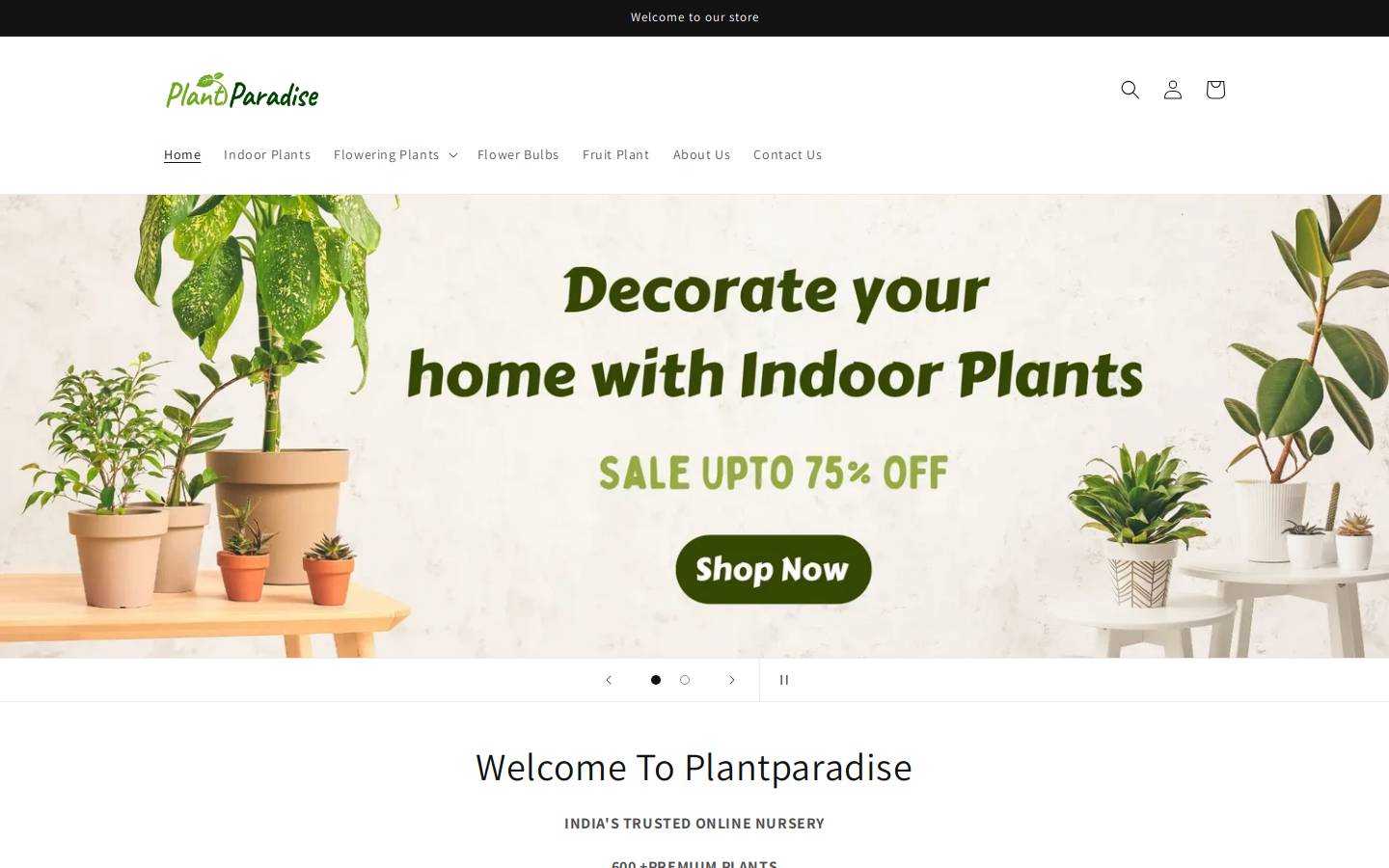 plantparadise.in homepage screenshot