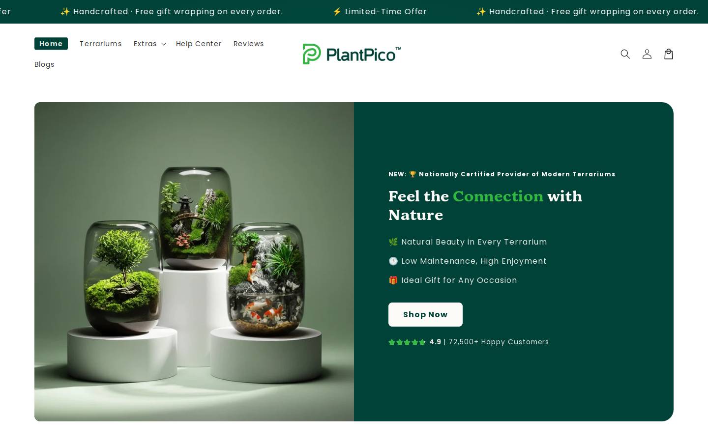 Plantpico homepage screenshot