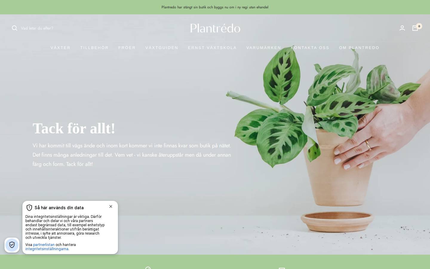 Plantredo homepage screenshot