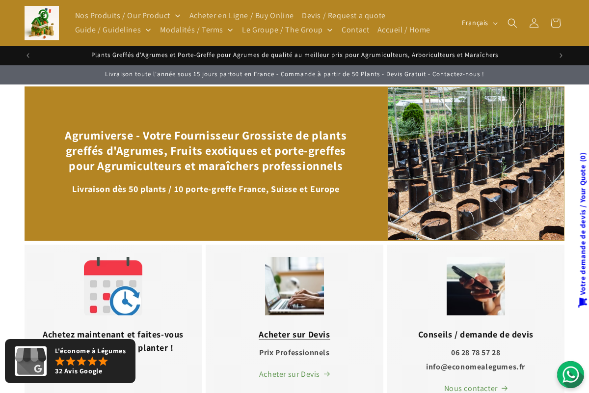 plants-agrumes.com homepage screenshot