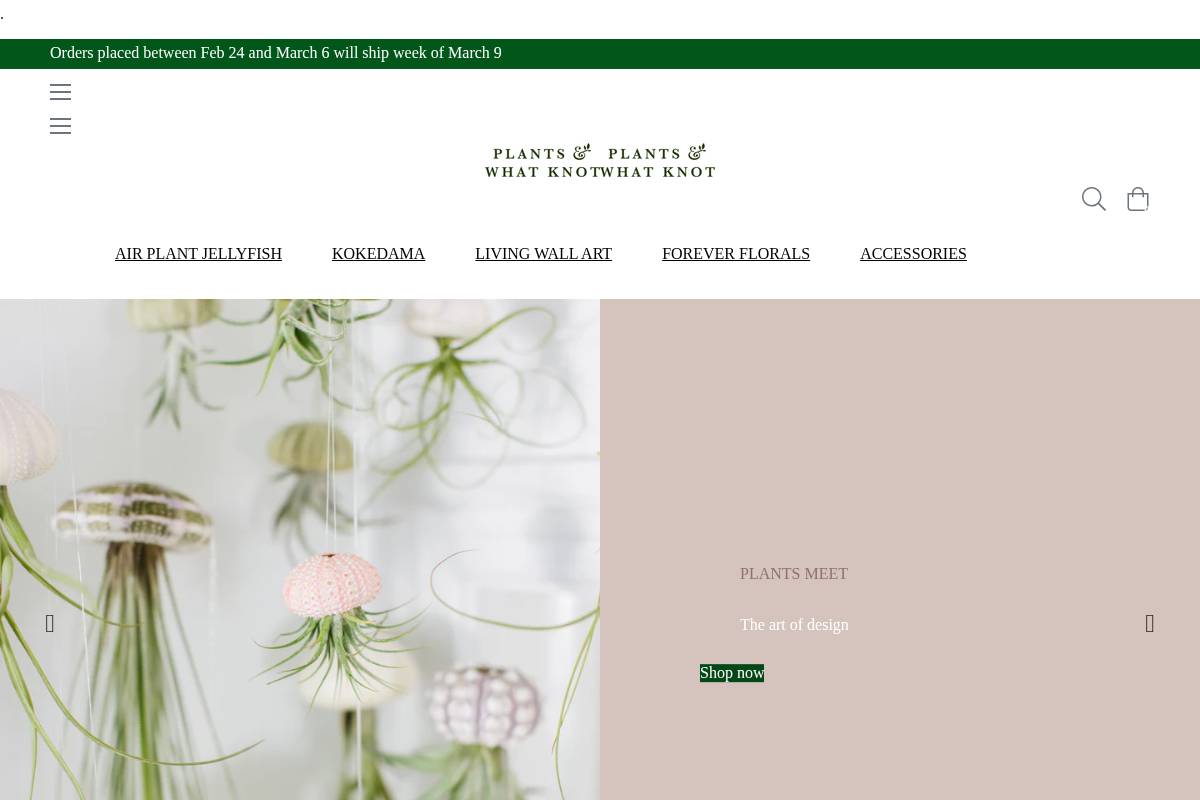 plantsandwhatknot.com homepage screenshot
