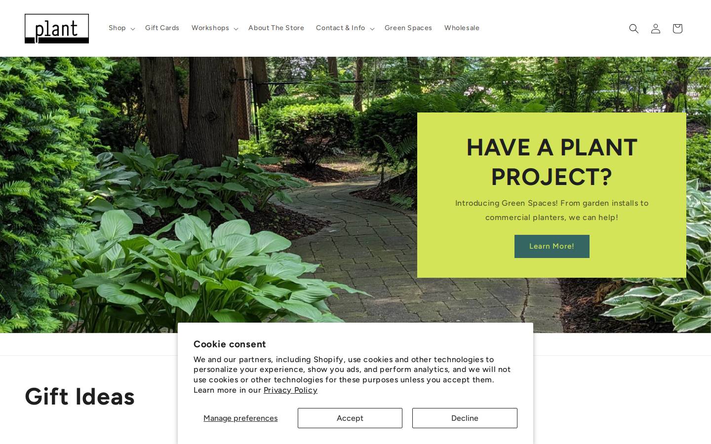 plantshop.ca homepage screenshot