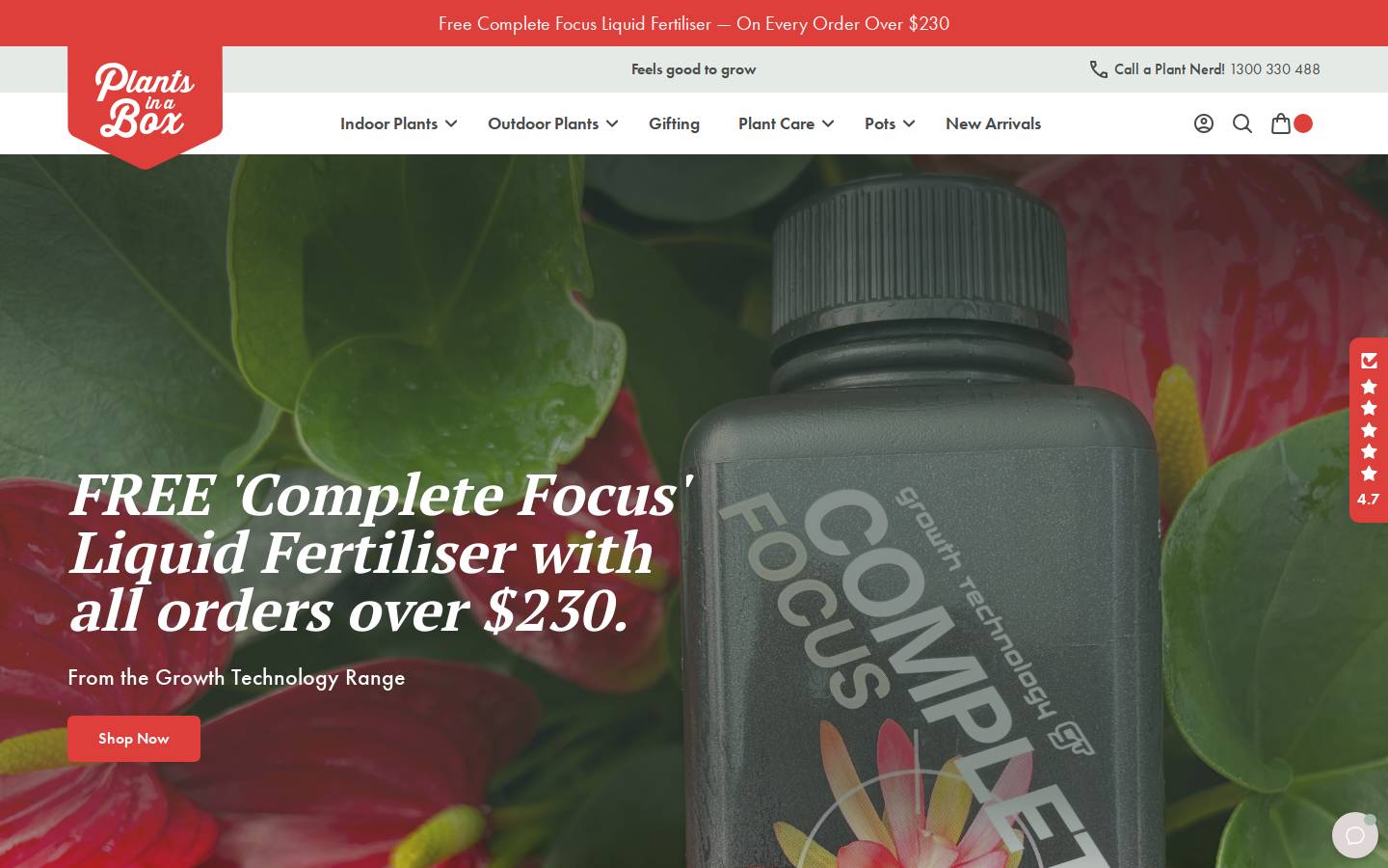 plantsinabox.com.au homepage screenshot