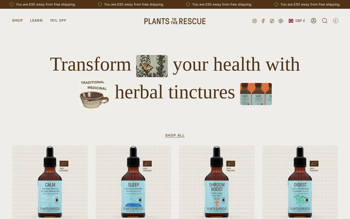 plantstotherescue.co homepage screenshot