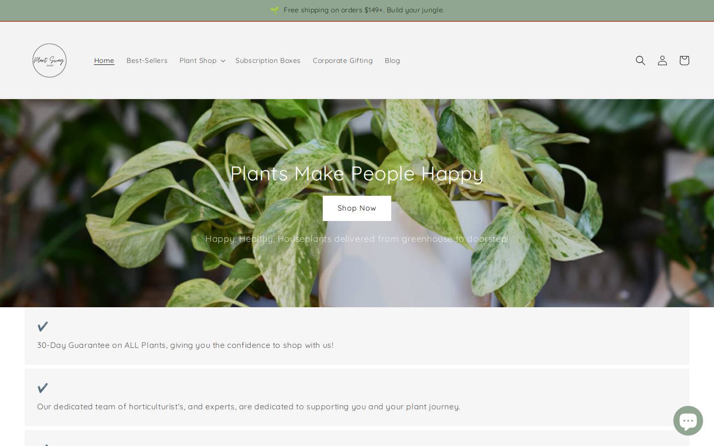 plantswagshop.com homepage screenshot