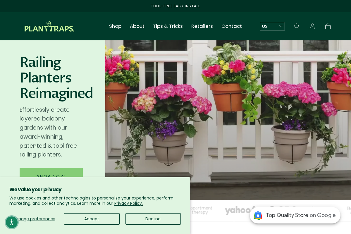 Plant Traps homepage screenshot