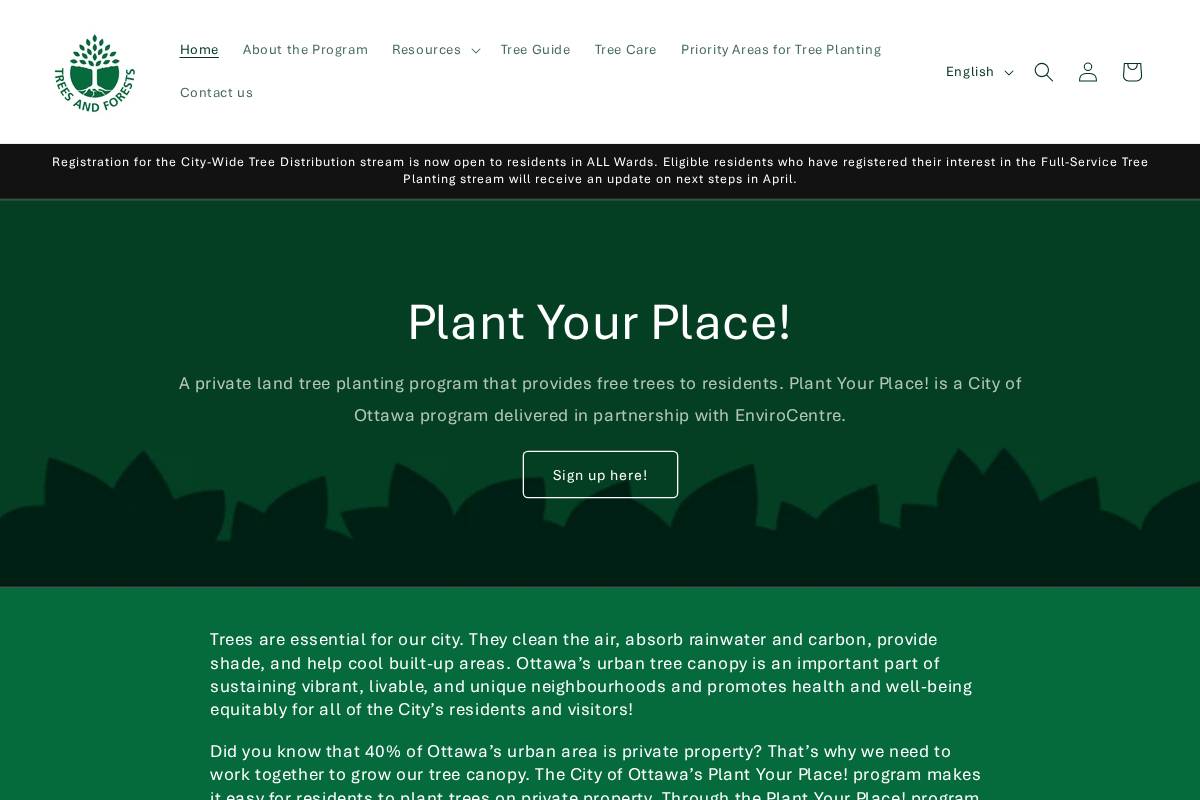 plantyourplace.ca homepage screenshot