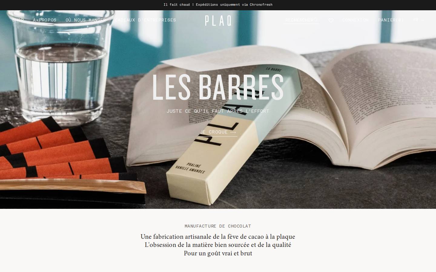plaqchocolat.com homepage screenshot