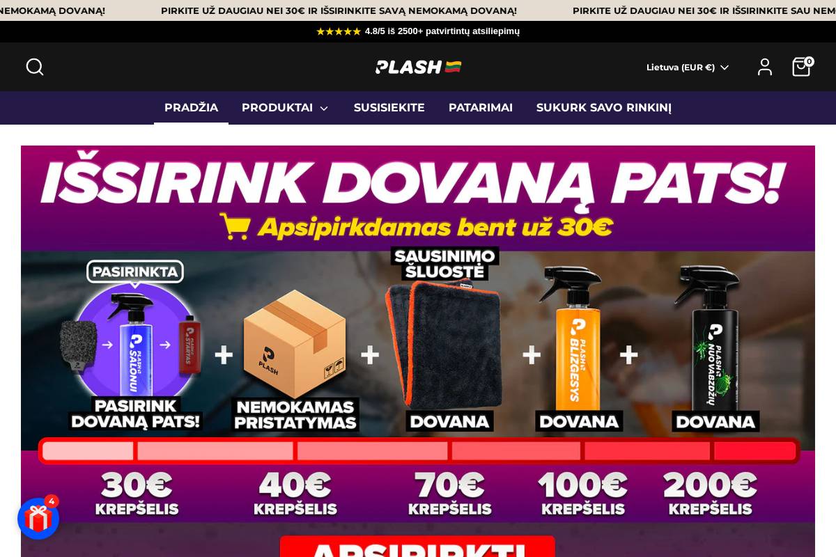 plash.lt homepage screenshot