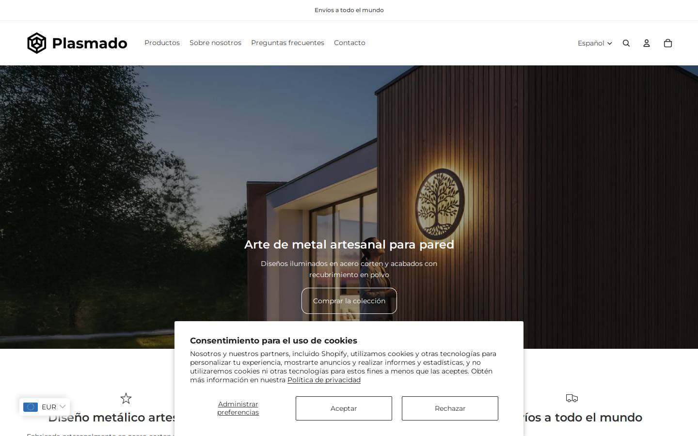 plasmado.com homepage screenshot