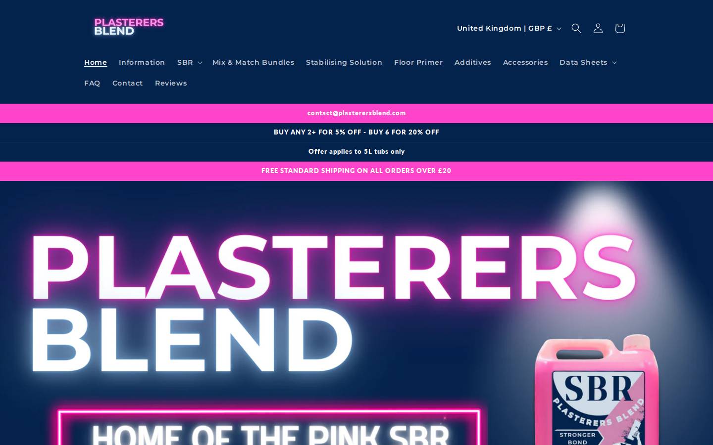 Plasterersblend homepage screenshot