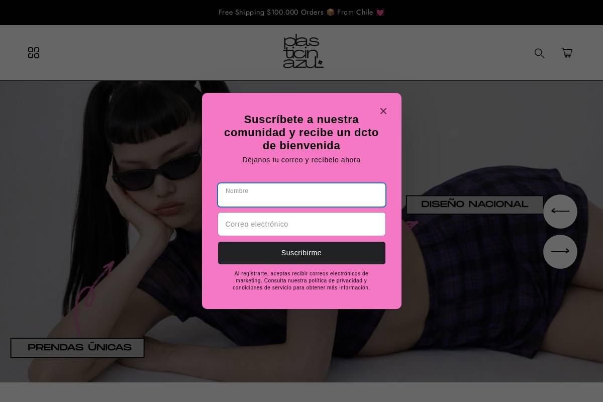 plasticinazul.cl homepage screenshot