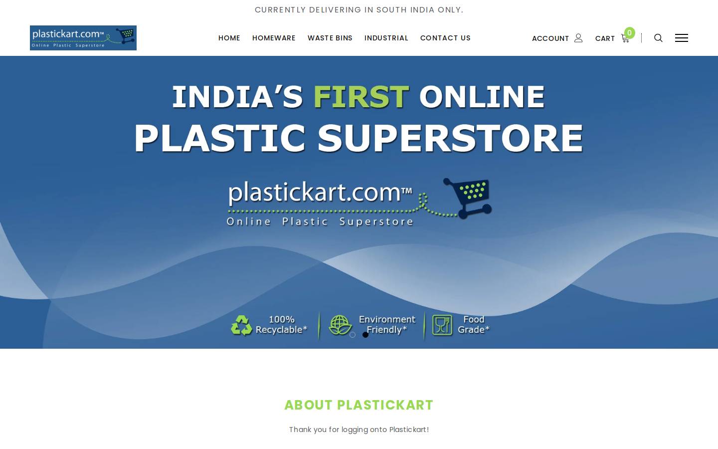 plastickart.com homepage screenshot