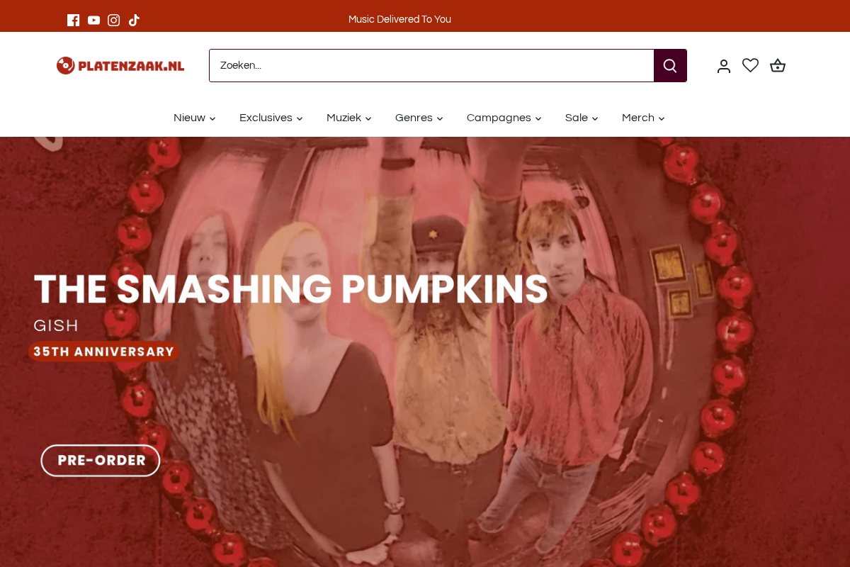 Platenzaak.nl homepage screenshot