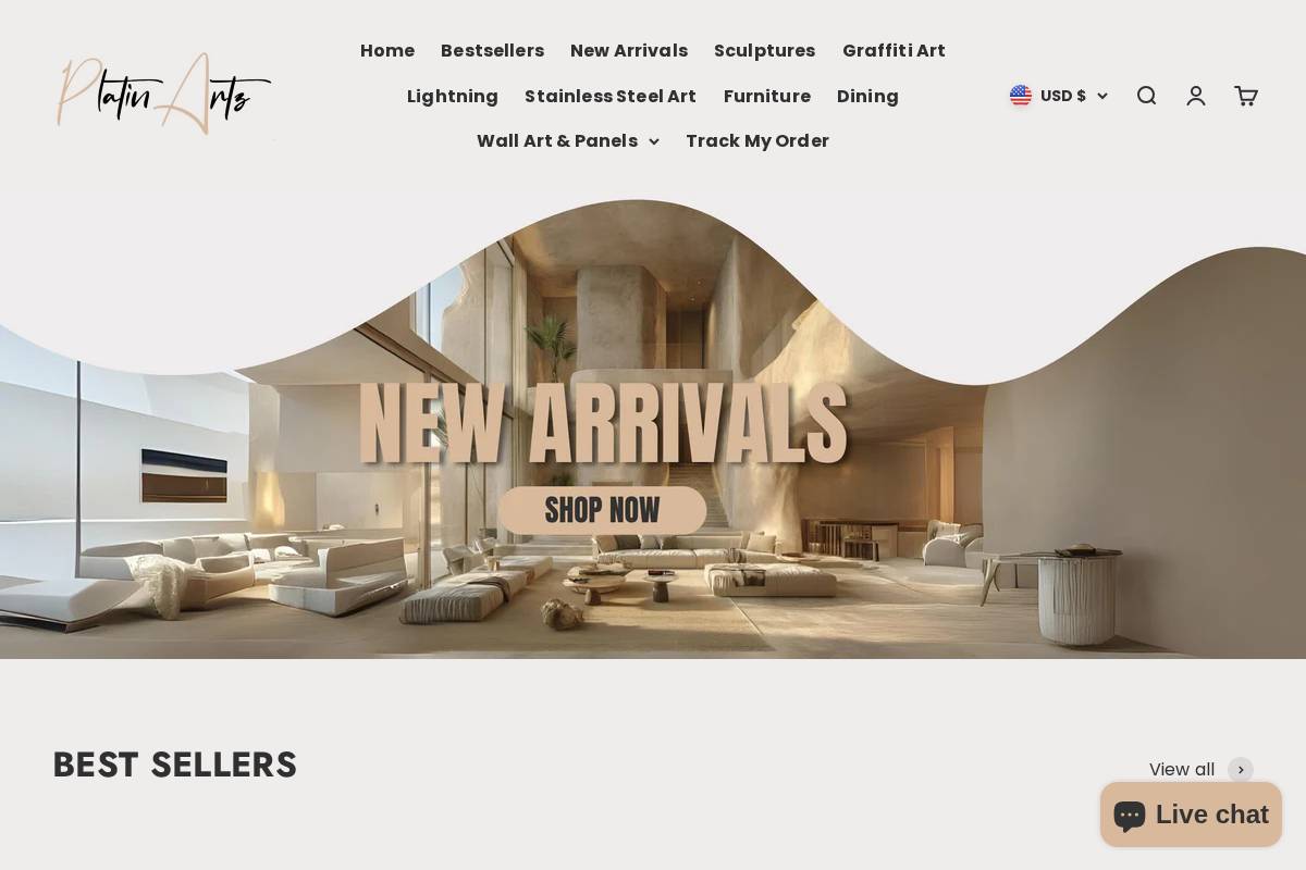PLATINARTZ homepage screenshot