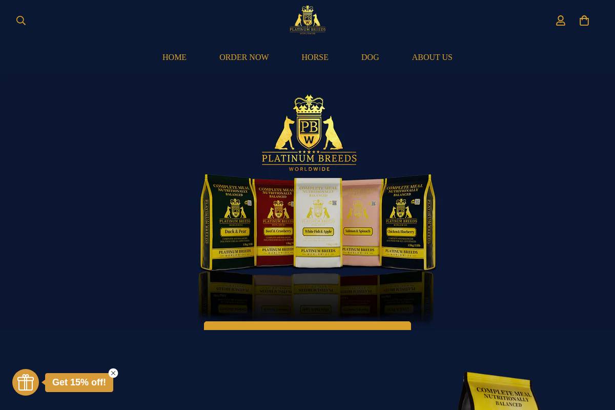 platinumbreedsworldwide.com homepage screenshot