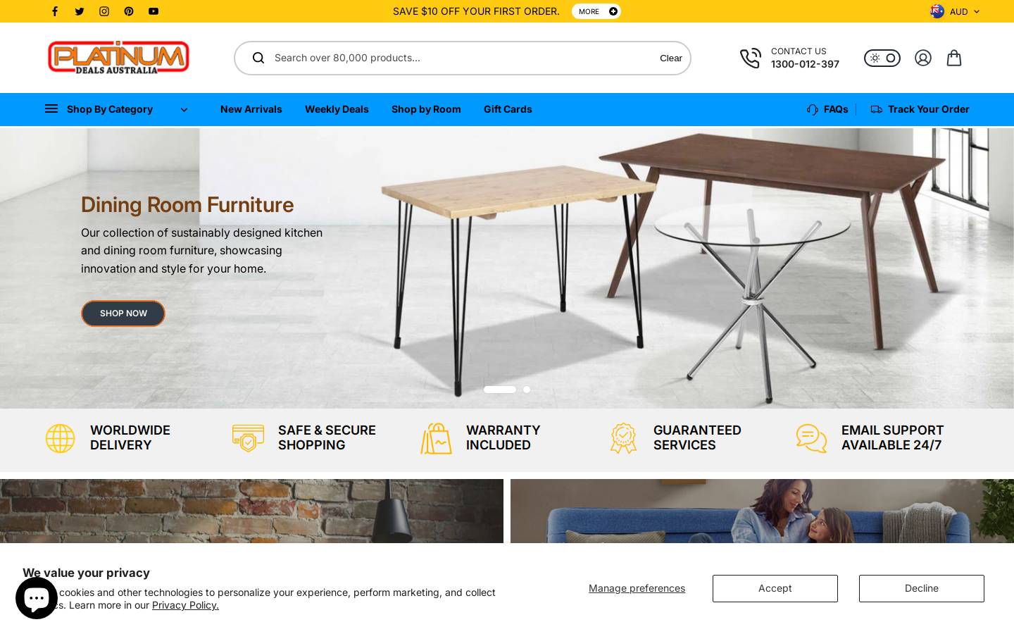 Platinum Deals Australia homepage screenshot
