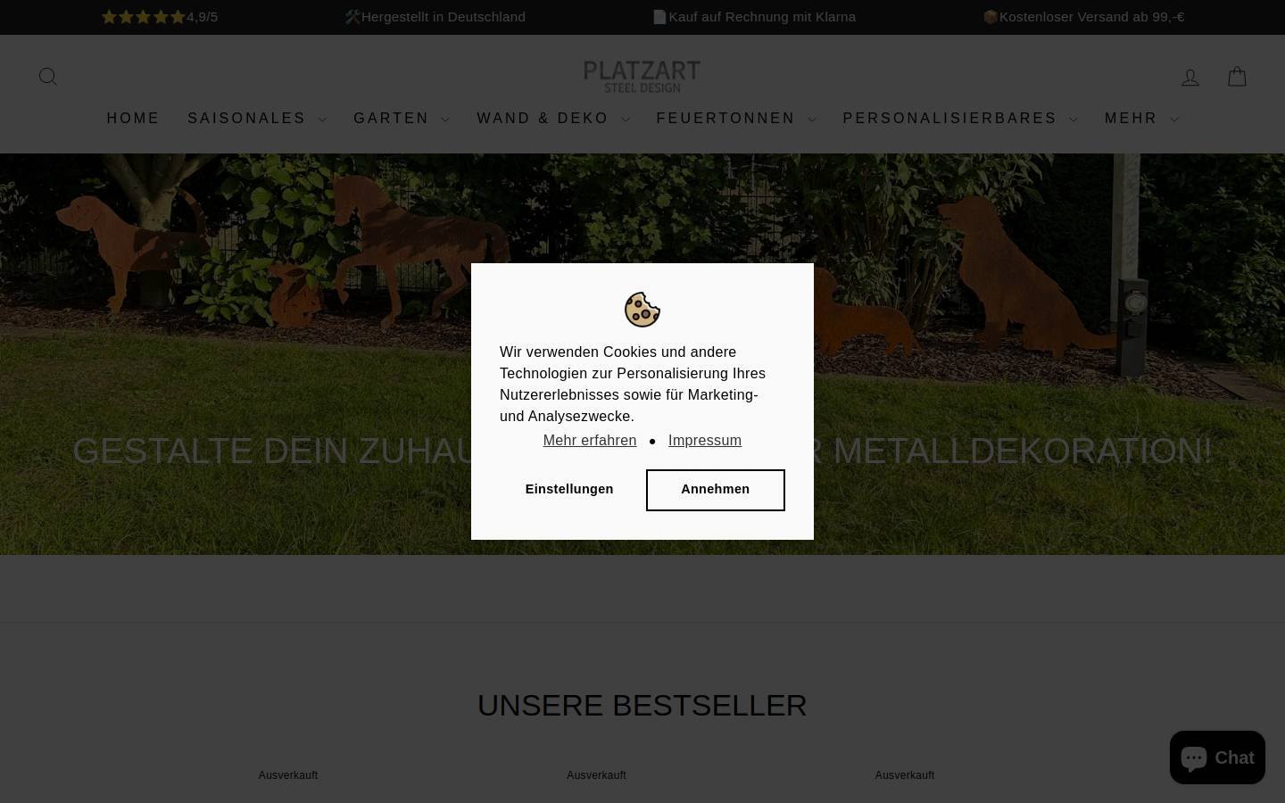 platzart.com homepage screenshot