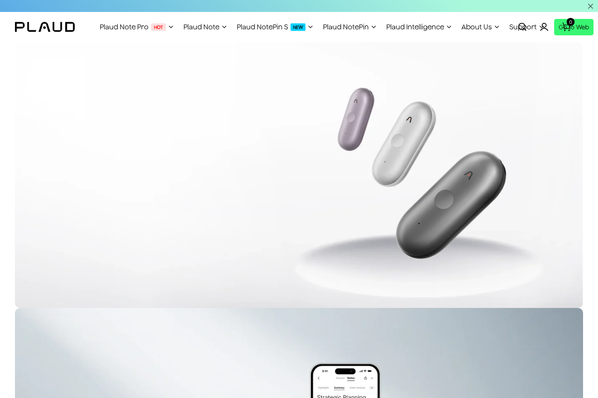 Plaud AI homepage screenshot