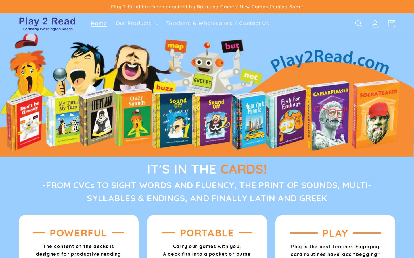 play2read.com homepage screenshot