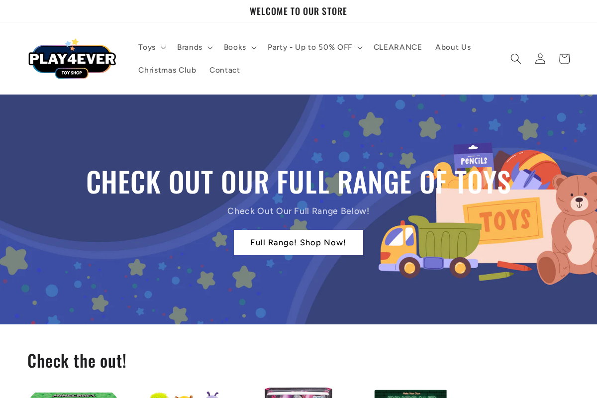 Play4ever homepage screenshot