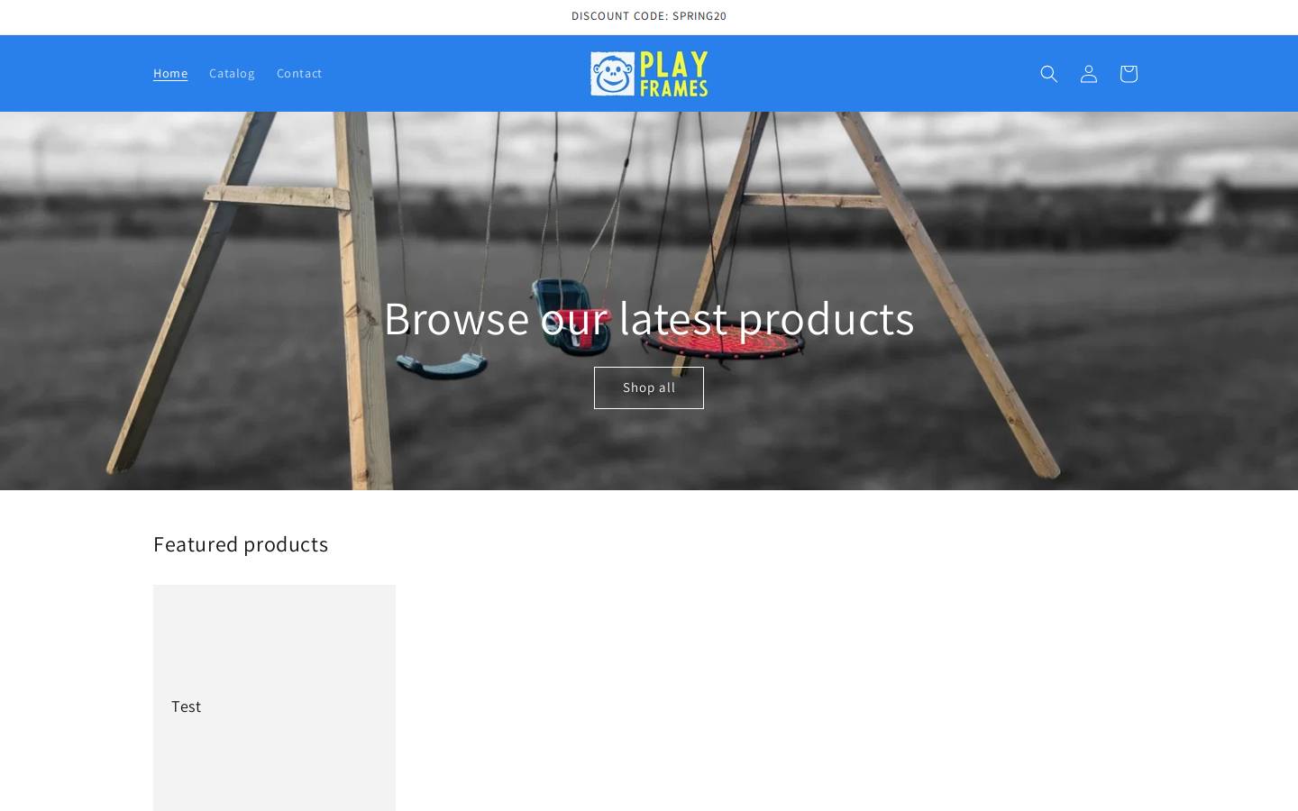 playframes.co.uk homepage screenshot