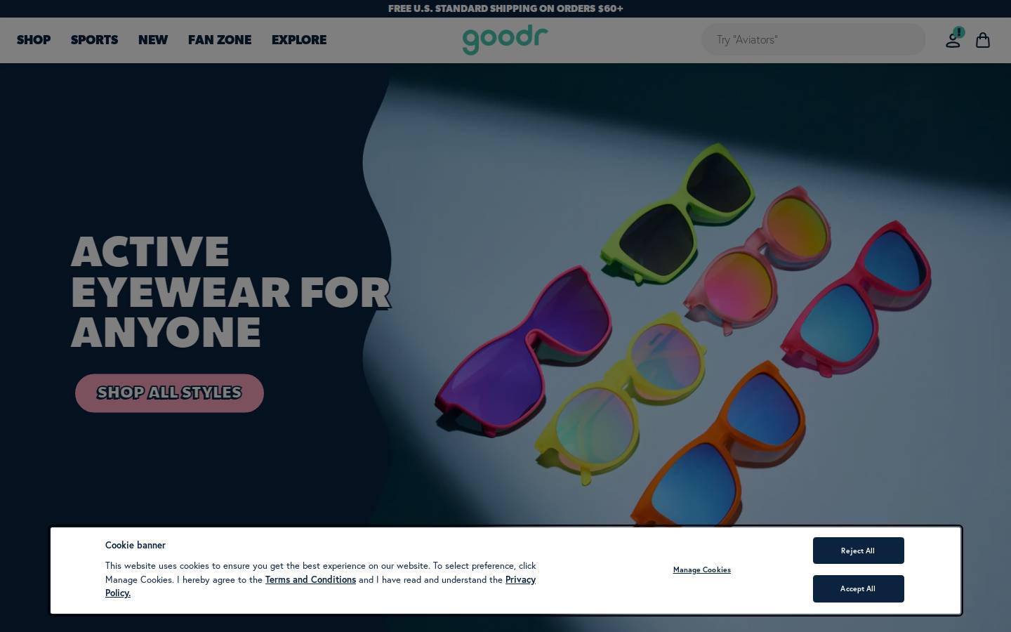RUN goodr homepage screenshot