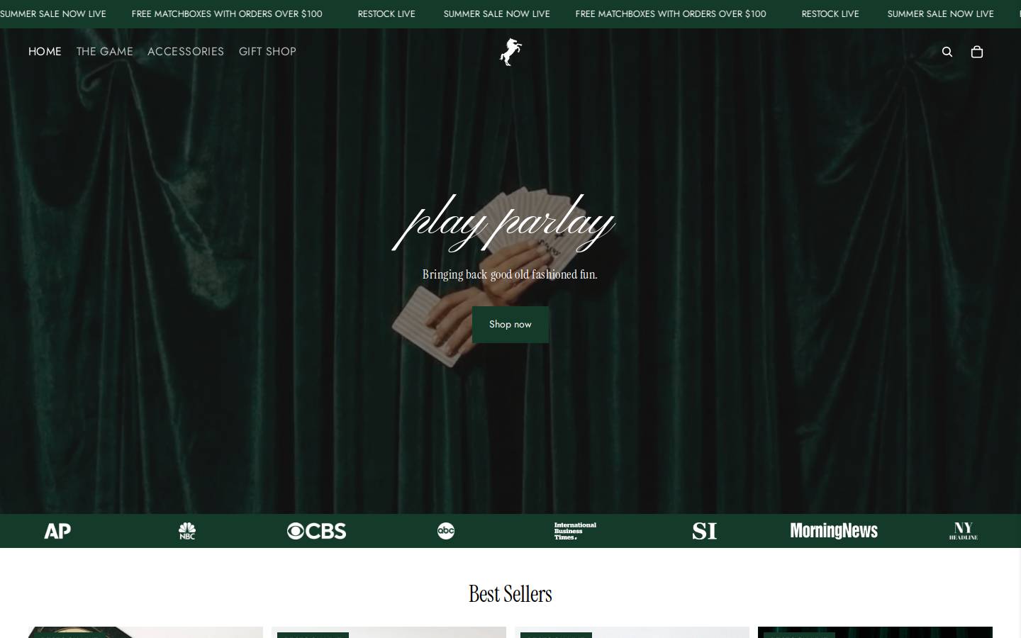 Parlay - The Betting Game homepage screenshot