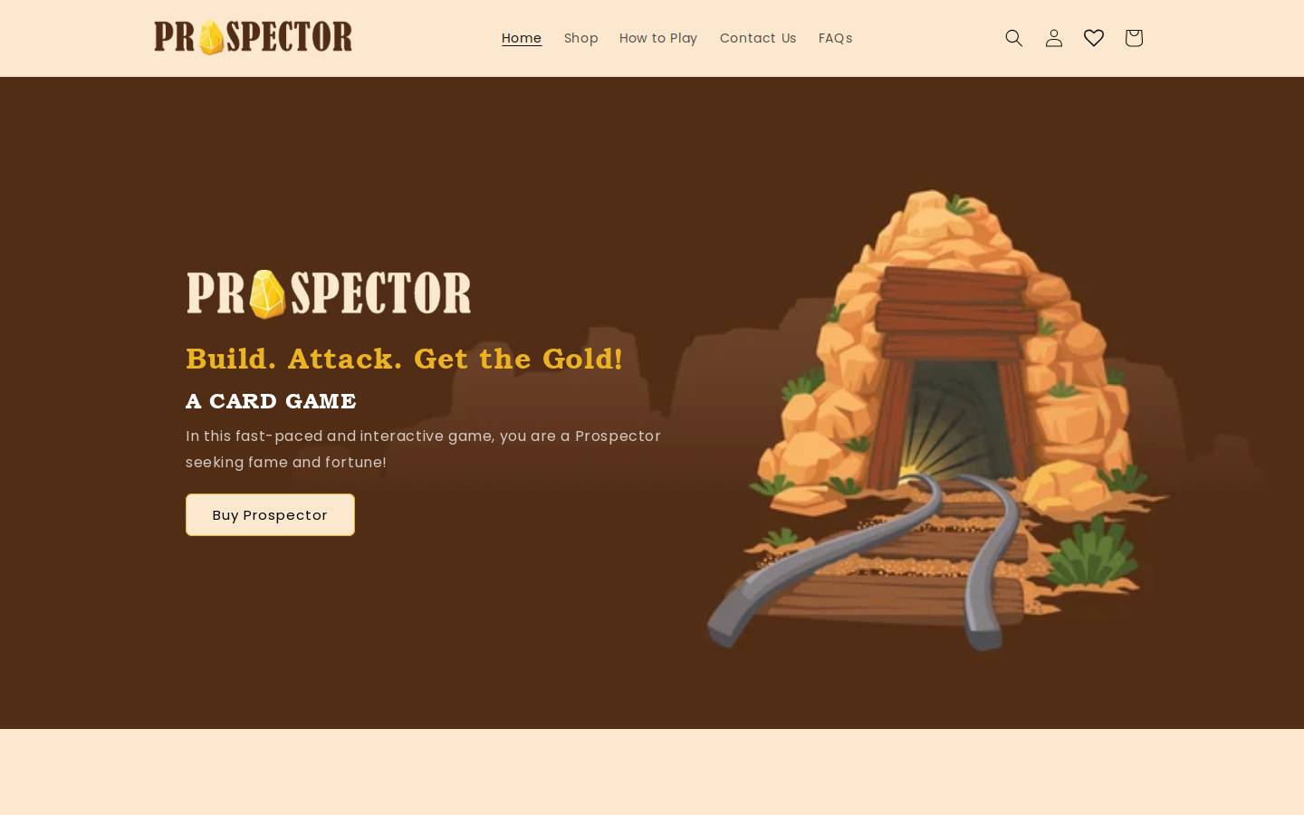 playprospector.com homepage screenshot