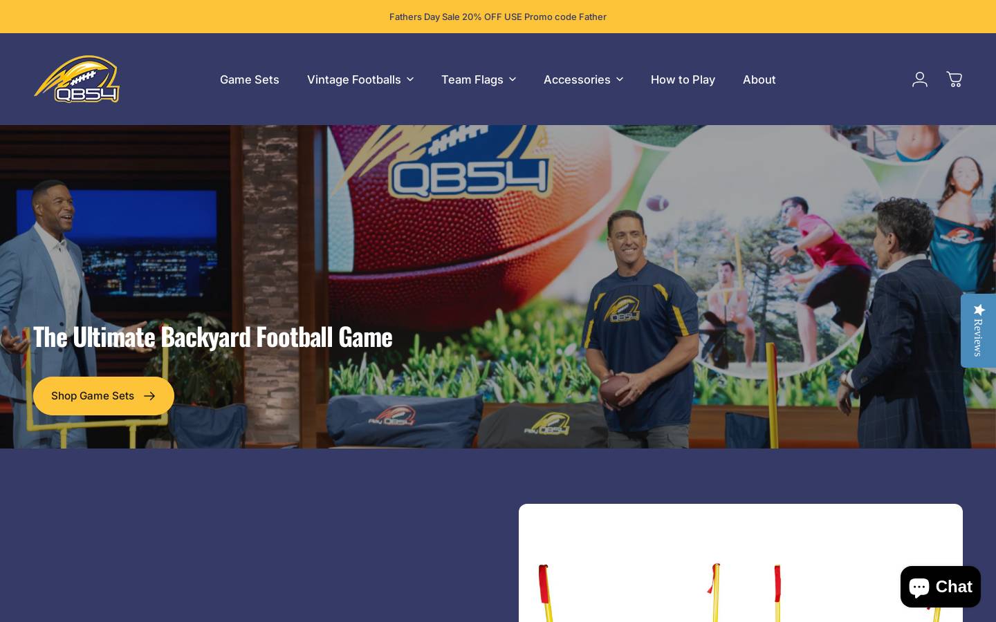 playqb54shop.com homepage screenshot