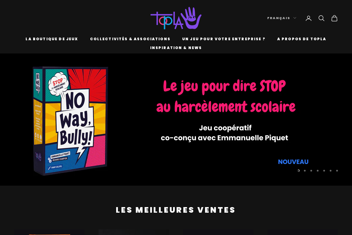 Topla homepage screenshot